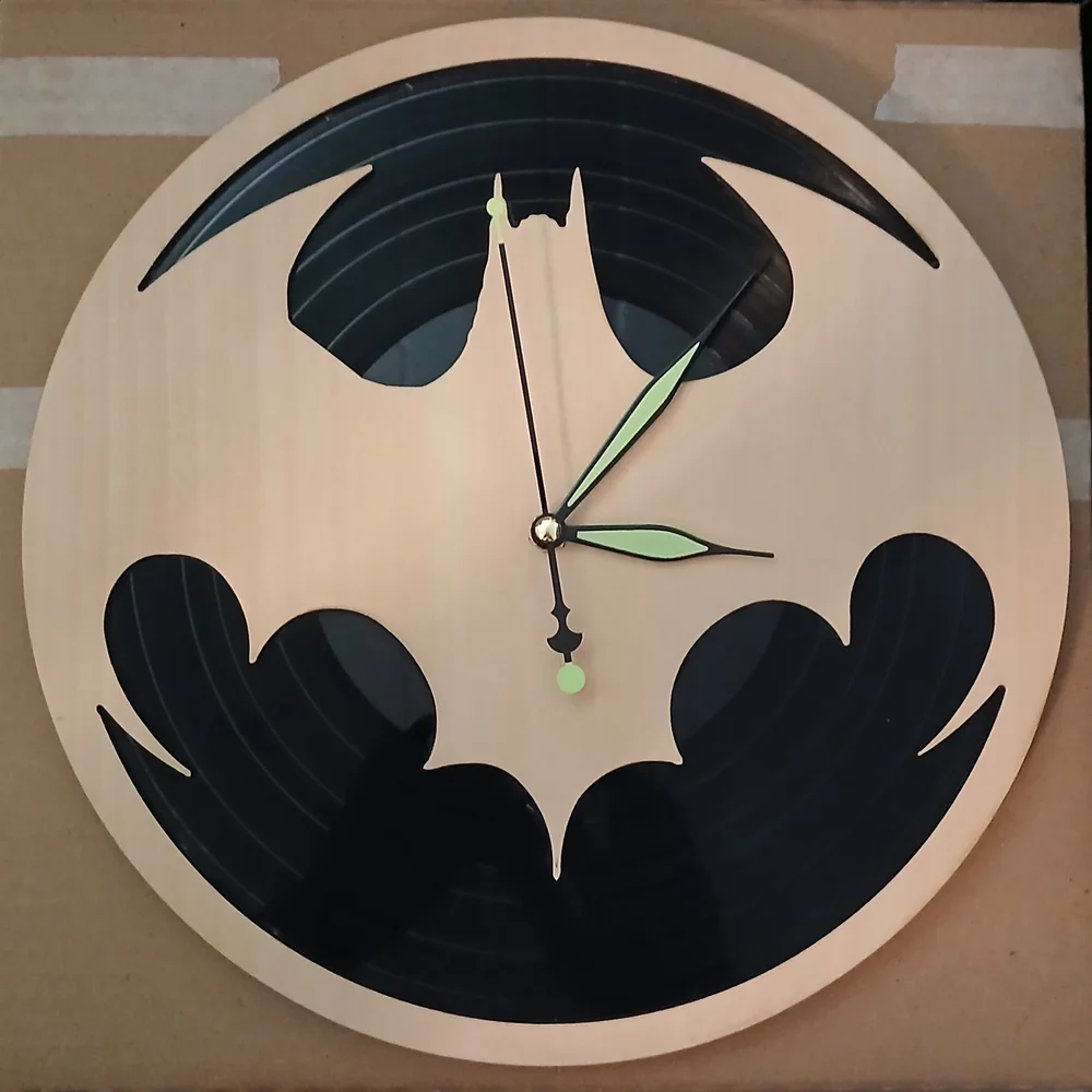 Batman Wood And vinyl record Wall Clock Handmade.